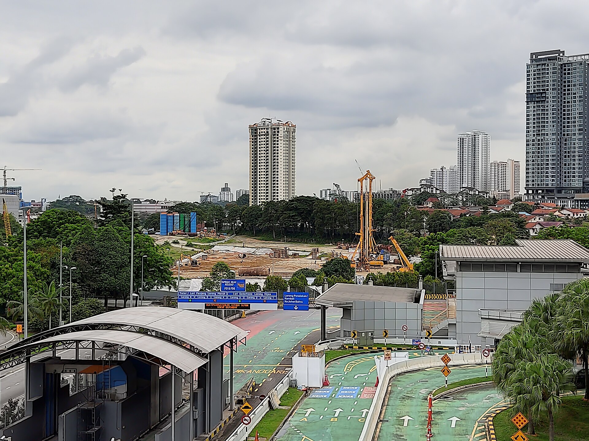 Bukit Chagar RTS Link station under construction in Johor Bahru